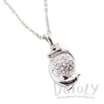 Frolicking Dolphins Shaped Unity Pendant Necklace in Silver | DOTOLY
