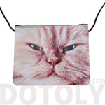 Ginger Kitty Grumpy Evil Cat Face Print Rectangular Shaped Cross Body Bag | Gifts for Cat Lovers | DOTOLY