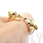 Giraffe Mother and Baby Animal Wrap Around Ring in Shiny Gold | US Sizes 5 to 9 | DOTOLY