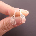 Giraffe Silhouette Shaped Allergy Free Stud Earrings in Rose Gold