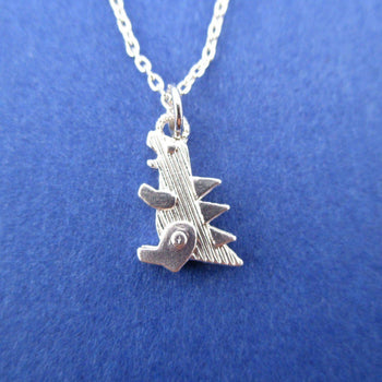 Godzilla Dinosaur Shaped Pendant Necklace in Silver | DOTOLY | DOTOLY