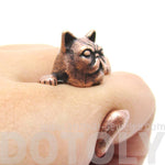 Grumpy Kitty Cat With A Mustache Shaped Animal Ring in Copper | US Size 3 to 8 | DOTOLY