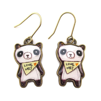 Hand Drawn Panda Bears Shaped Dangle Earrings | DOTOLY | DOTOLY