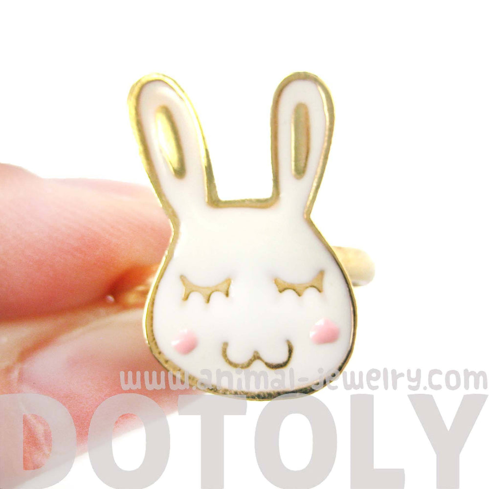 Handmade Cute Bunny Rabbit Shaped Animal Themed Adjustable Ring | Limited Edition | DOTOLY