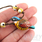 Handmade Gurney's Pitta Bird Shaped Hand Painted Whistle Pendant Necklace | DOTOLY | DOTOLY