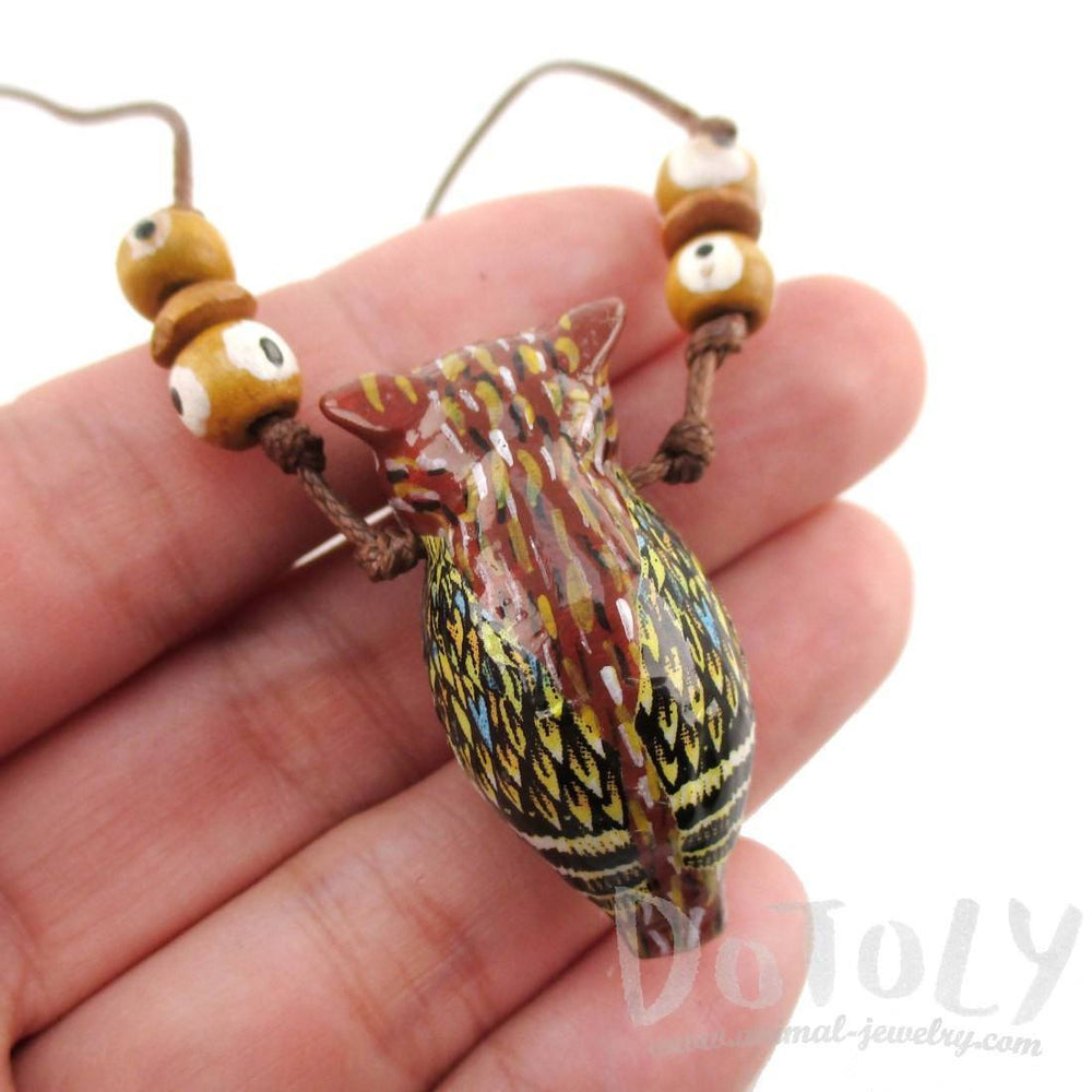 Handmade Owl Shaped Hand Painted Bird Whistle Pendant Necklace | DOTOLY | DOTOLY