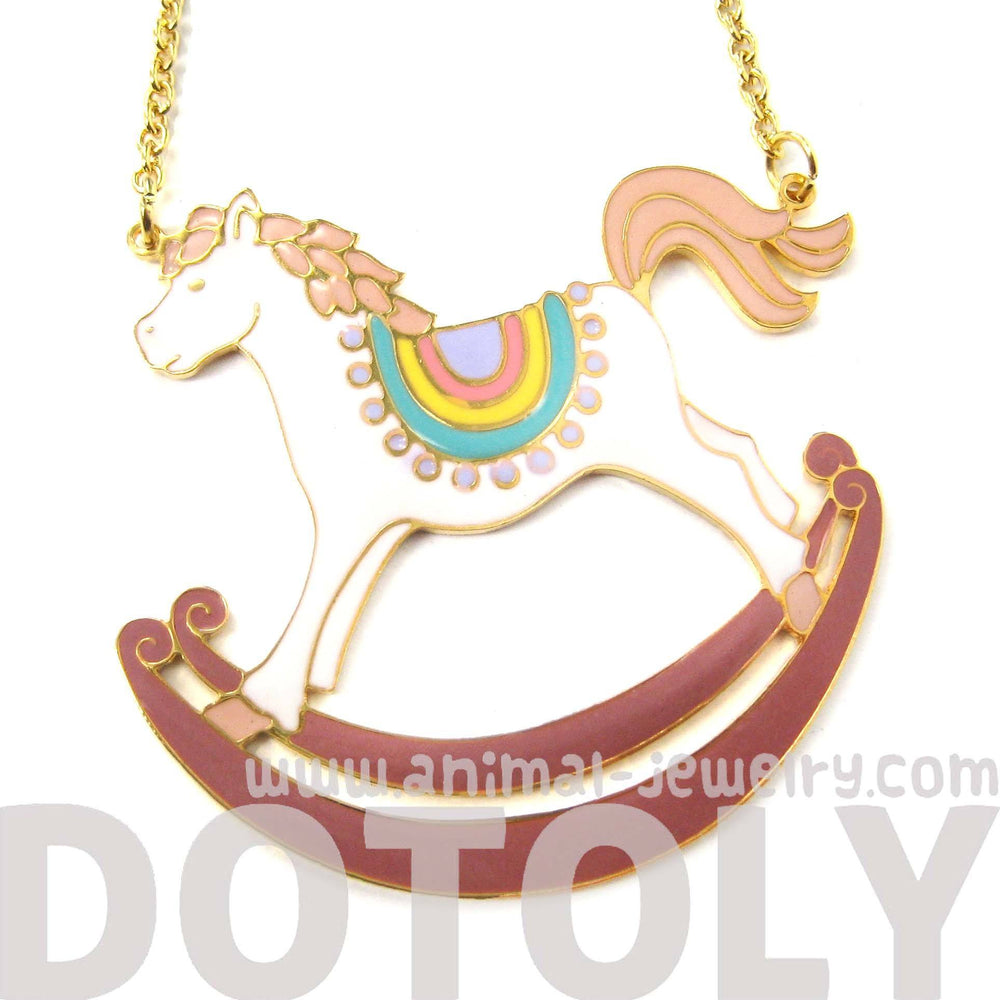 Handmade Rocking Horse Pony Shaped Animal Pendant Necklace | Limited Edition | DOTOLY
