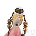 Handmade Spectacled Owl Shaped Hand Painted Bird Whistle Pendant Necklace | DOTOLY | DOTOLY