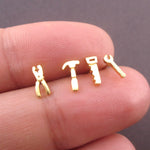 DIY Lovers Themed Toolkit Hammer Saw Wrench Pliers Shaped Stud Earrings
