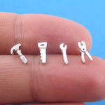 DIY Lovers Themed Toolkit Hammer Saw Wrench Pliers Shaped Stud Earrings