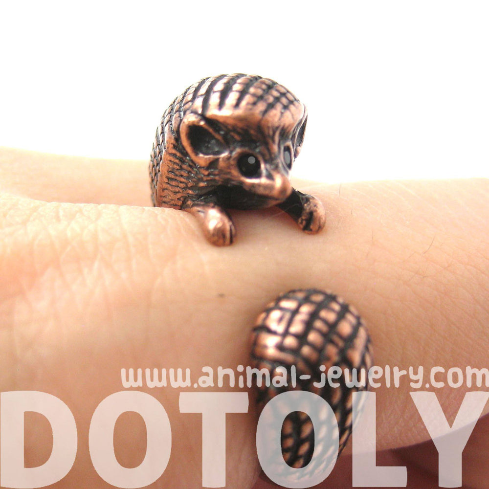 Hedgehog Porcupine Animal Wrap Around Ring in Copper | Sizes 4 to 9 Available | DOTOLY