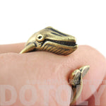 Humpback Whale Shaped Realistic Animal Wrap Ring in Brass | Size 3 to 8 | DOTOLY