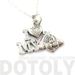 I Love My Puppy Dog Head Charm Necklace in Silver | MADE IN USA | DOTOLY