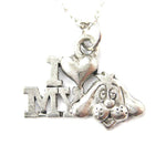 I Love My Puppy Dog Head Charm Necklace in Silver | MADE IN USA | DOTOLY