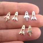 I Need Some Space Rocket Space Shuttle Taking Off Shaped Stud Earrings