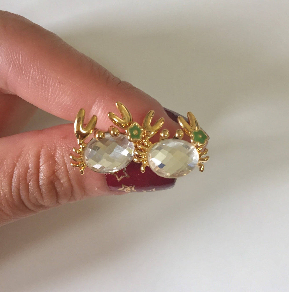 Crab Shaped Cancer Zodiac Ocean Inspired Stud Earrings in Rose Gold | DOTOLY