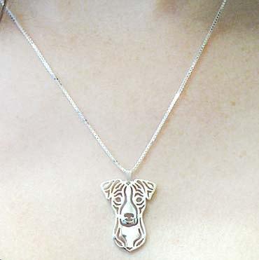 Jack Russell Terrier Dog Cut Out Shaped Pendant Necklace in Silver | Animal Jewelry | DOTOLY