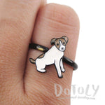 Jack Russell Terrier Shaped Dog Inspired Adjustable Ring | DOTOLY