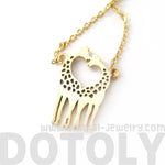 Kissing Giraffe Animal Shaped Silhouette Charm Bracelet in Gold | DOTOLY | DOTOLY