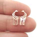 Kissing Giraffe Animal Shaped Silhouette Stud Earrings in Rose Gold | DOTOLY | DOTOLY