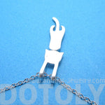 Kitty Cat Dangling Off Chain Pendant Necklace in Silver | Animal Jewelry | DOTOLY