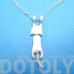 Kitty Cat Dangling Off Chain Pendant Necklace in Silver | Animal Jewelry | DOTOLY