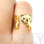 Kitty Cat Shaped Cartoon Animal Wrap Around Ring in Gold | DOTOLY | DOTOLY