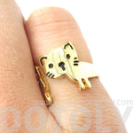 Kitty Cat Shaped Cartoon Animal Wrap Around Ring in Gold | DOTOLY | DOTOLY