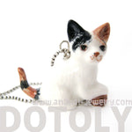 Kitty Cat With Ball of Yarn Ceramic Porcelain Animal Pendant Necklace | Handmade | DOTOLY