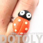 Ladybug Insect Bug Themed Polymer Clay Adjustable Ring | DOTOLY | DOTOLY