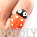 Ladybug Insect Bug Themed Polymer Clay Adjustable Ring | DOTOLY | DOTOLY