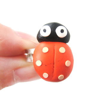 Ladybug Insect Bug Themed Polymer Clay Adjustable Ring | DOTOLY | DOTOLY