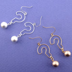 Large Question Mark Outline Shaped Punctuation Dangle Earrings