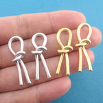 Large Statement Tied Love Forget Me Knot Stud Earrings in Gold or Silver