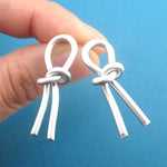 Large Statement Tied Love Forget Me Knot Stud Earrings in Gold or Silver