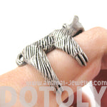 Large Three Toed Sloth Shaped Animal Wrap Ring in Silver | US Sizes 4 to 9 | DOTOLY
