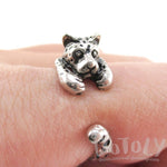 Leopard Jaguar Shaped Animal Wrap Around Ring in 925 Sterling Silver | US Sizes 3 to 8 | DOTOLY