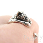 Leopard Jaguar Shaped Animal Wrap Around Ring in 925 Sterling Silver | US Sizes 3 to 8 | DOTOLY