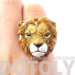 Lion Head Shaped Porcelain Ceramic Adjustable Animal Ring | Handmade | DOTOLY