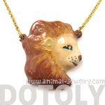 Lion Shaped Animal Enamel Pendant Necklace | Limited Edition | DOTOLY