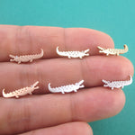 Little Snappy Crocodiles Shaped Alligator Rhinestone Stud Earrings