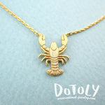 Lobster Shaped Marine Life Inspired Pendant Necklace in Gold | DOTOLY
