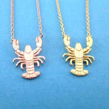 Lobster Shaped Marine Life Themed Pendant Necklace for Animal Lovers