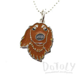 Long Haired Dachshund Dog Shaped Animal Pendant Necklace | DOTOLY | DOTOLY