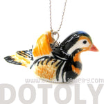 Mandarin Duck Bird Porcelain Ceramic Animal Pendant Necklace | Handmade | DOTOLY