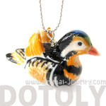 Mandarin Duck Bird Porcelain Ceramic Animal Pendant Necklace | Handmade | DOTOLY
