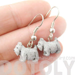 Mini Schnauzer Puppy Dog Shaped Porcelain Ceramic Animal Dangle Earrings | Handmade | DOTOLY