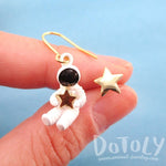 Miniature Astronaut and Star Shaped Enamel Earrings | Space Themed Jewelry | DOTOLY
