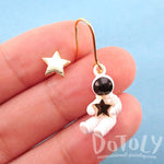 Miniature Astronaut and Star Shaped Enamel Earrings | Space Themed Jewelry | DOTOLY