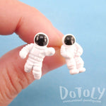 Miniature Astronauts Shaped Space Themed Stud Earrings in White | DOTOLY | DOTOLY